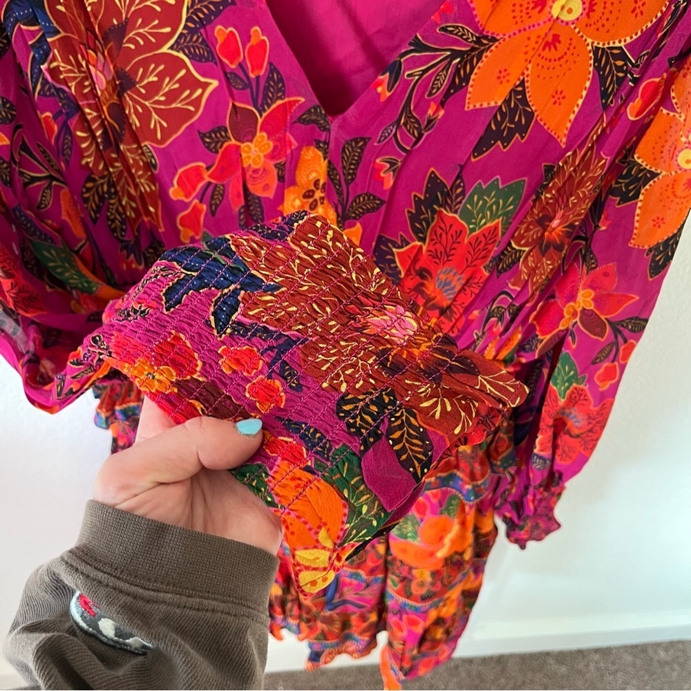 Farm Rio Women's Medium Tropical Tapestry Ruffle Dress - Picture 6 of 11